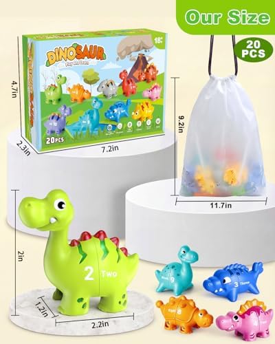 Dinosaur Number Learning Toys for Toddlers Kids 3-5, 10 Unique Dinos - Image 6