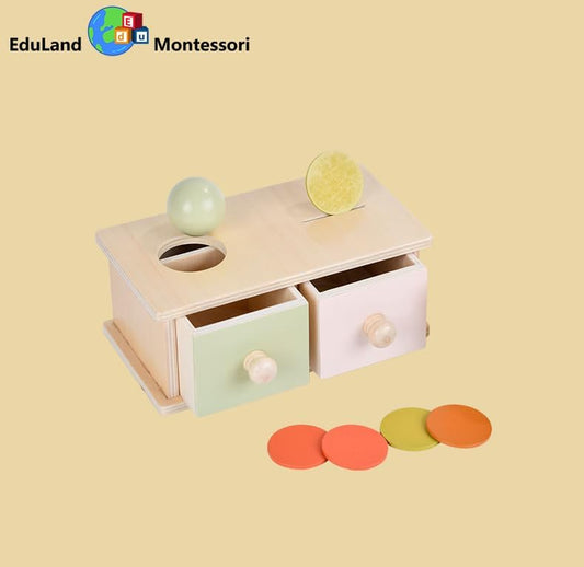 Coin & Ball Drop Box – Wooden Push/Pull Posting Toy for Toddlers, Object Permanence, Sorting, Pincer Grasp, Fine Motor Skills, Practical Life Toy for Kids Ages 3–6 - Image 2