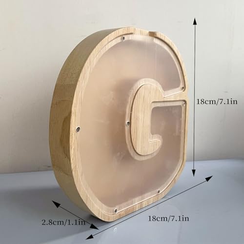 Wooden Letter Piggy Bank for Kids Boys Girls, A-Z Letters Wood Coin Bank Money Box, Piggy Bank for Toddler Family Christmas Birthday Gift(G) - Image 7