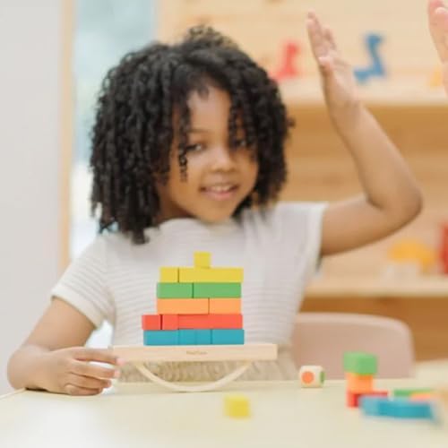 PlanToys® Balancing Cargo Game | Wooden Balance Toy for Toddlers 3Y+ | Develops Hand-Eye Coordination, Problem-Solving & Logical Thinking | Interactive Toy with 14 Blocks & Die - Image 7