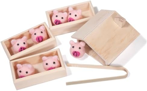 Sorting Stacking Wooden Toys for Toddlers, Montessori Pig Toy - Image 2