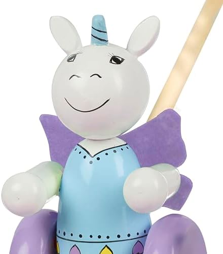 Orange Tree Toys: Push Along: Unicorn - Wooden Toy, Colorful Wheeled Character w/Handle, Push & Pull, Encourage First Steps, Toddler & Kids, Ages 1+ - Image 5