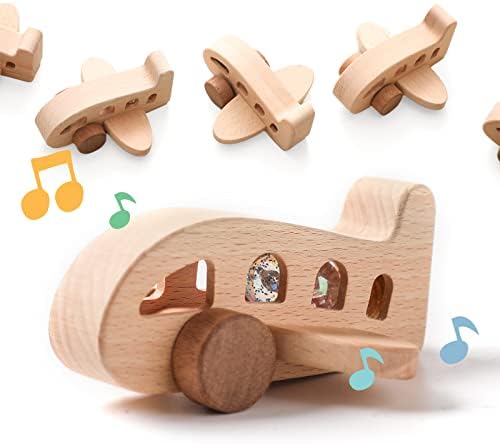 ibwaae Wooden Airplane Toys, Air Transport Vehicles Play Set, Wooden Pull Games, Learning Gift Montessori Toy for Baby Toddler Boys Girls - Image 2