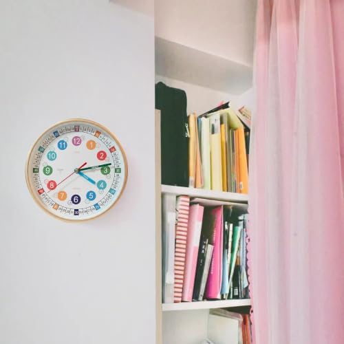 Learning Time 8 Inch Wall Clock for Kids,Non-Ticking Kids Colorful Clock,Silent Wall Clock Decorative for Kids Room ,School Classroom (Rose Gold, 8 Inch) - Image 7