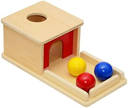 Elite Montessori Object Permanence Box with Tray Three Color Balls - Image 2