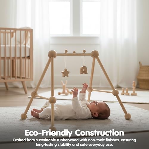 PlanToys® Wooden Baby Gym Montessori Activity Center Kids A-Frame Design - Image 7