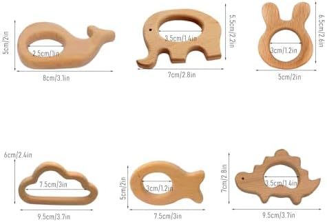 12-Pcs Baby Teether Toys,Wooden Teethers for Babies - Wooden Animal Toys, Teething Rings, Toddler Chew Toys,Baby Teething Rings and Wooden Teether Set-Suitable for Children Over 36 Months - Image 2