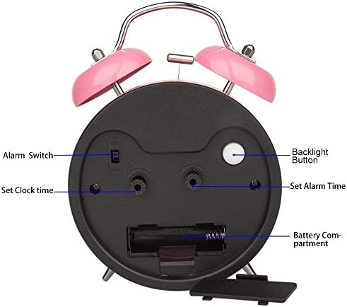 Peakeep 4 Inches Twin Bell Loud Alarm Clock for Heavy Sleepers - Image 6