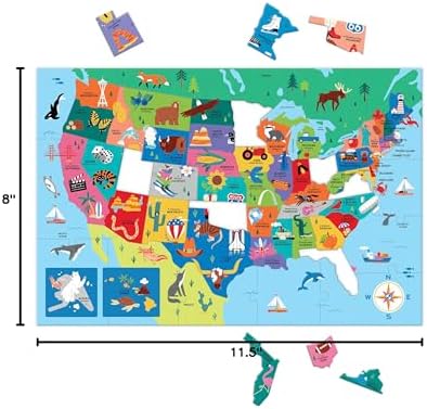 Mudpuppy - Map of the U.S.A. 50 Piece Giant Floor Puzzle for Kids - Image 6