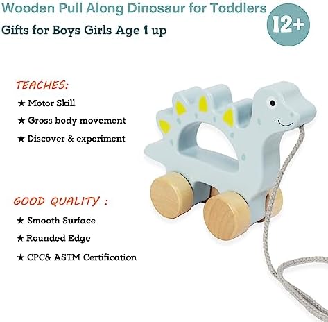 Baby Toys Car,Wooden Pull Along Toy for Toddlers 1 2 3 Year Olds - Image 2
