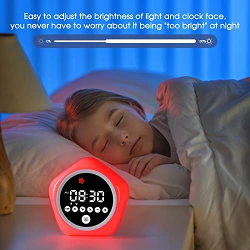 Kids Alarm Clock, Ok to Wake Clock with Green Light Red Light, Toddler Sleep Training Clock for Children - Image 6