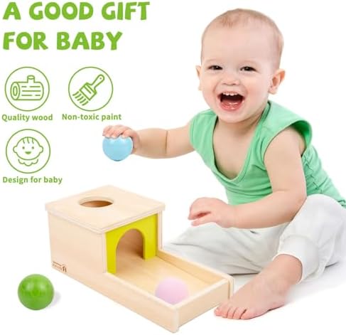 Adena Montessori Object Permanence Box with Tray Three Balls Montessori Toys for 6-12 Months Baby 1 Year Old Infant Toddler Typical - Image 2