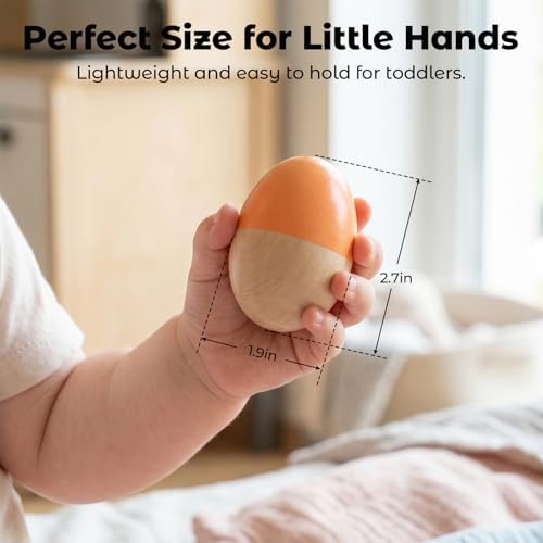 Wooden Baby Egg Shaker Hand Musical Maraca Percussion Instruments - Image 2