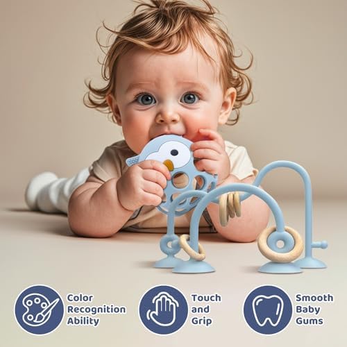 Baby High Chair Toy Teething Chew,Suction Cup Toys,BPA-Free Infant Teether - Image 2