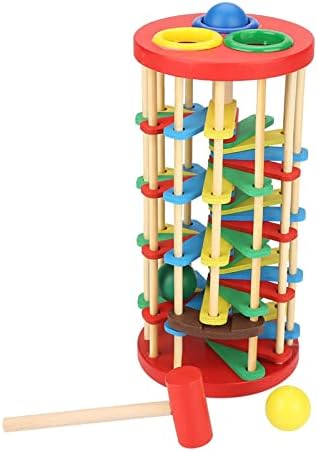 Karlak Preschool Kids Development Toy Colorful Wooden Knock Ball Ladder EcoFriendly Size 25x12.5x12.5cm - Image 7