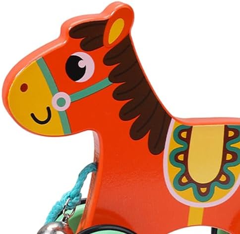Handmade Wooden Pull Toy, Walking Wooden Toys, Push Pull Toy, Pull Along Toy with String for Children 1 Year Olds Gifts, Horse - Image 2