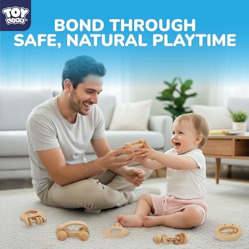 TOY Life Wooden Toys Cars, Montessori Baby Toys 6-12 Months, Wooden Baby Toys Rattle Cars for Toddlers 1-3, Baby Boy Nursery Decor, Montessori Toys for 1 Year Old Boy (6 PCS Rattle Set) - Image 6