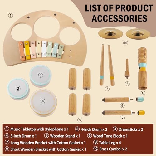 Toddlers Drum Set Toys for Toddlers 2-3 Montessori Musical Instruments Toy - Image 2