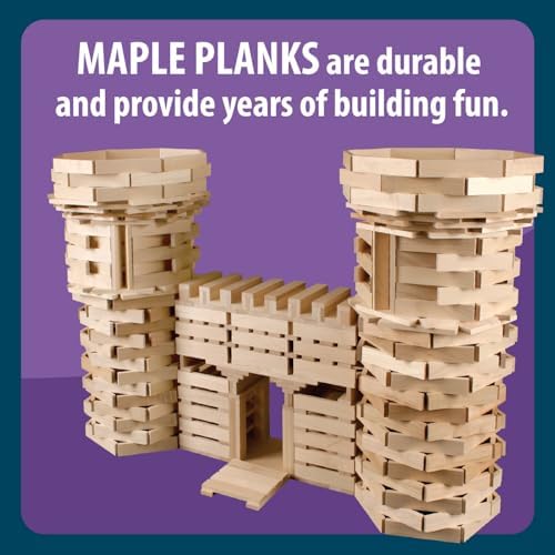 MindWare KEVA 400 Maple Wood Building Planks Set - Building Toy Includes 400 Wooden Blocks, 2 KEVA Balls, and Idea Book - Ages 5+ - Image 7