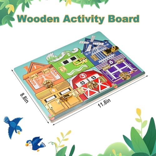 Wooden Activity Board, Wooden Latches Board,Montessori Busy Board - Image 2