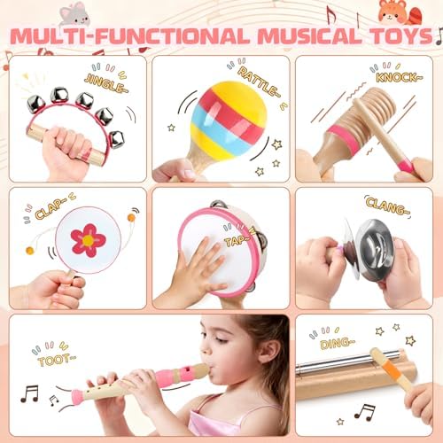 Baby Musical Instruments - Montessori Wooden Musical Toys for Toddlers Kids - Image 2