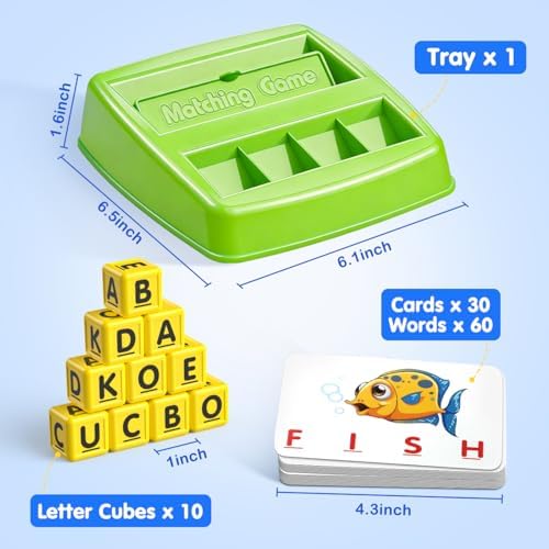 Matching Letter Game for 3 4 5 Year Old Girls Gifts, ABC Learning Toys for Kids Age 3-5, Educational Spelling Games Toys for Toddler Age 4-8, Preschool Birthday Gifts for 2 3 4 5 Year Old Boys Girls - Image 7