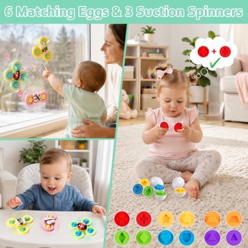 Plunack Montessori Baby Toys 6 in 1 Sensory Developmental Learning Set - Image 2