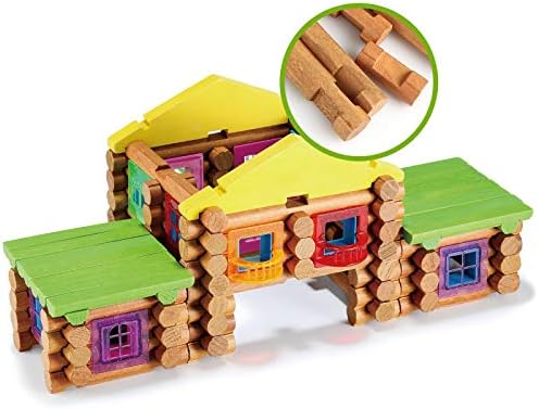 Wondertoys 269 Pieces Real Wood Logs Set Ages 3+, Classic Building Log Gift Set for Boys/Girls– Creative Construction Engineering - Top Blocks Game Kit - Preschool Education Toy - Image 7