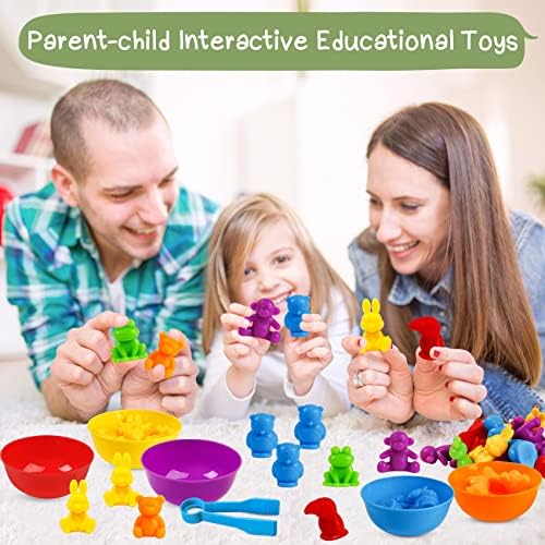 TSYAN Counting Animals Matching Games Sensory Toys with Sorting Bowls Preschool Learning Activities Color Classification Montessori Educational Toys Set Gift for Boys Girls Toddlers Toys Age 3+ - Image 7
