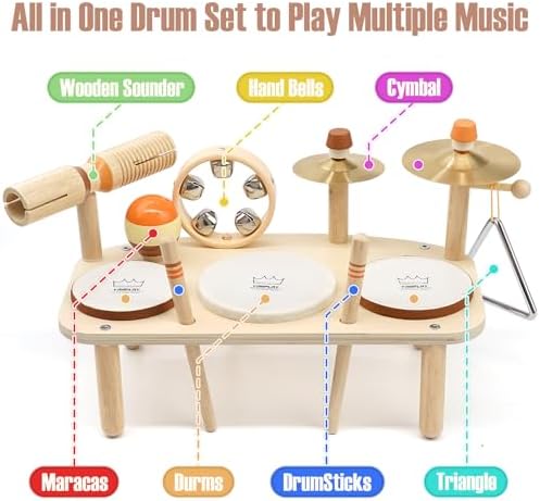 Vanplay Kids Drum Set, Montessori Toys for 2 3 Year Old Boy Girl Gifts - Image 2