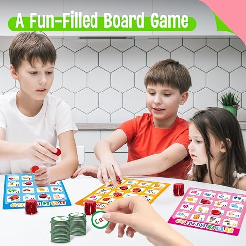 SpriteGru Alphabet & CVC Bingo Game, 12 Bingo Board ABC Letters, CVC Words Phonetic Game, Letters Phonetic Awareness Early Educational Learning Toys - Ages 4 and up, Perfect for Classroom & At Home - Image 7