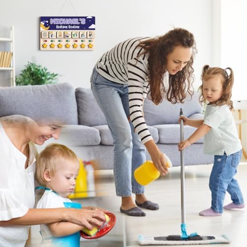 Wooden Chore Chart for Boys, Daily Routine Chart for Kids, Visual Schedule, Chore Reward Chart, Bedtime Morning Routine Chart for Toddlers (06) - Image 7