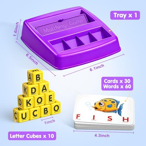 HahaGift Toddler Girl Toys Age 3 4 5 6 7,Matching Letter Game Preschool Learning Educational Toys for Kids 3-8 Year Old Boys Girls, Best Christmas Birthday Toy Gift for 3 4 5 Years Old Kindergartener - Image 7