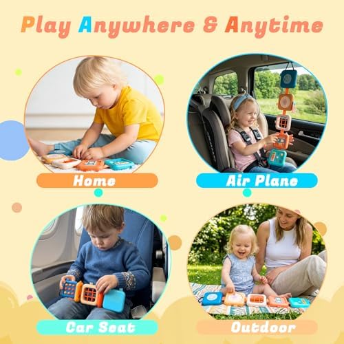 Busy Board for 1 Year Old, Montessori Toys for Baby 6-12 Months, Travel Toys for Toddler 1-3 on Plane Car, Travel Busy Board Busy Cube Gifts for 1 Year Old Boy Girl - Image 2
