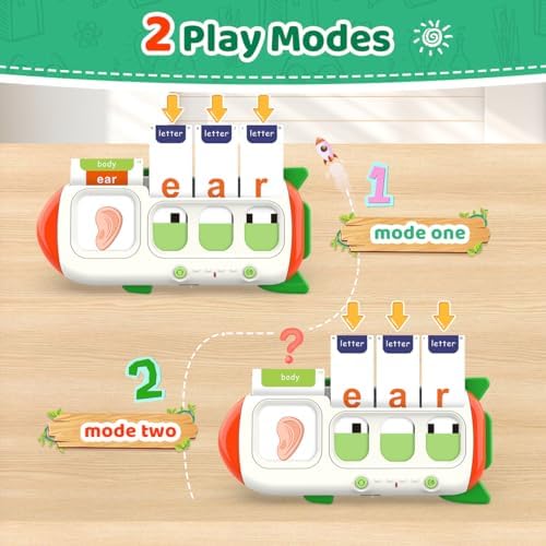QuTZ Talking Flash Cards – CVC Word Spelling Games, Preschool Learning Activities Learning Toy, 107 Words Letter Matching Games, ABC Alphabet Flash Cards, Educational Toy for Toddler 3 4 5 6 Year Old - Image 2