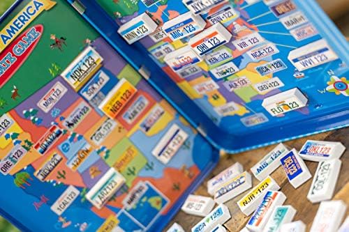 Bendon License Plate Games Magnetic Activity Tin for Kids Road Trip Travel Game for Kids Ages 5+ Family Fun - Image 5