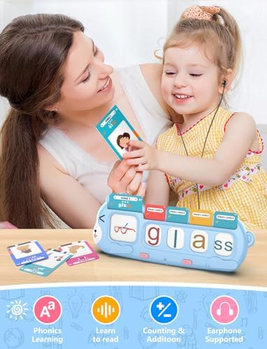 QuTZ Phonics Learning Toy for Preschool Kids – Talking Flash Cards with Sound Machine, Word Blending & Math Games – Educational Reading & Counting Activity Set 4-8 - Image 7
