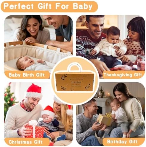 Twefex Wooden Montessori Learning Toy Set, Sensory and Thinking Play Set for Toddlers, 5-in-1 Bath Toys, Cloth Book, Hand and Foot Rattles, and Baby Sensory Toys Soft Hanging - Image 7