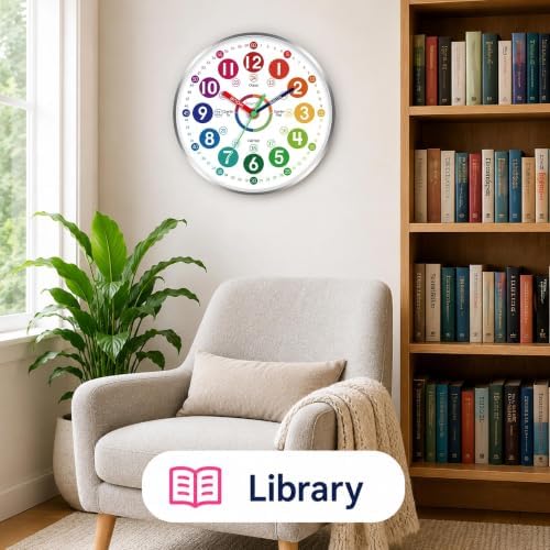 Roymnie Wall Clock for Kids Learning Battery Operated Analog Silent 8" - Image 6
