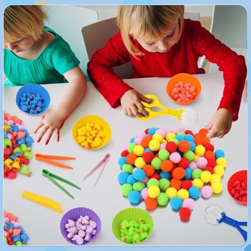 228 Pcs Colorful Sensory Bin Filler Fine Motor Toys Counting Sorting - Image 7