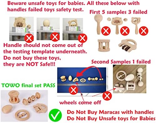 TOWO Wooden Baby Rattles Maracas, Musical Shaker Toy for Infants - Image 7