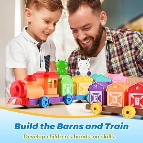 Cieex Toddler Toys Farm Animal Train for 1 2 3 Years Old, Learning Toy - Image 7