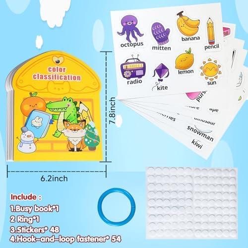 Montessori Busy Book Color Sorting Toys for Toddlers 3-5 Activity Books - Image 7