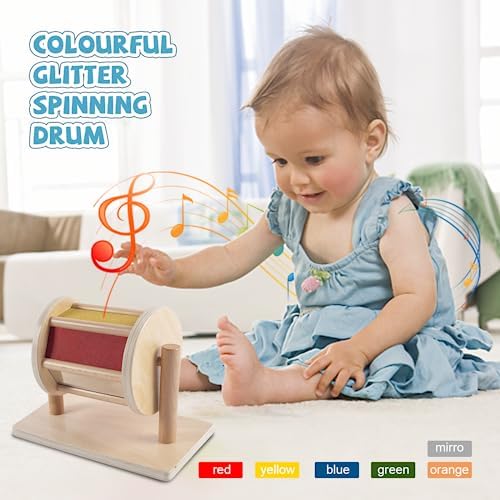 Full Size Spinning Drum Montessori Toys for Infant 6 - 12 Months 1 Year Old Babies Toddlers (Multiple Materials) - Image 2