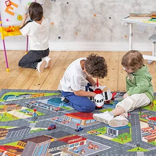 KC Cubs: Educational Rug: City Streets Road Map - 5x7' Playmat - Interactive Toy Car Route, Activity Area Carpet, Bedroom-Classroom, Baby-Toddler-Kids - Image 6