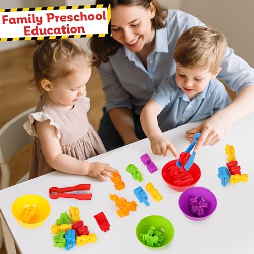 Counting Construction Vehicles Color Sorting Matching Games for Kids 3-5, Preschool Educational Learning Fine Motor Counting Transportation Matching Classroom Sensory Table Toys for Boys Girls - Image 7