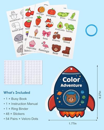 Montessori Busy Book Color Sorting Toys for Kids Ages 3+, Preschool Learning Activities & Educational Toys, Children Quiet Book with Sensory Fine Motor Skills Matching Games for Boys Girls - Image 7