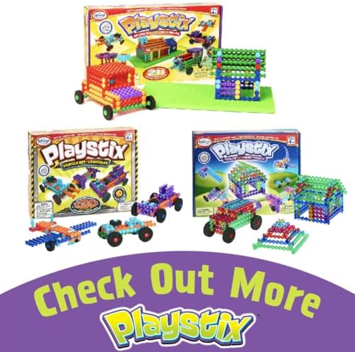 POPULAR PLAYTHINGS Playstix, Flexible Set 68 Piece, Building Sticks Kit - Image 6