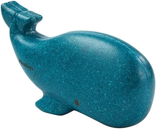 PlanToys® Whale Wooden Montessori Imaginative and Creative Play Toy | Language Development, Social Interaction and Early Coordination Activity | Eco Friendly Animal Figurine for Meaningful Play