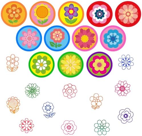 Cinrobiye 24 Pcs Flower Stampers Party Favor Set, Cute Floral Stamps for Kids Birthday Party, Classroom Rewards, Carnival Prizes, Goody Bag Fillers, Garden Floral Party Supplies - Image 2